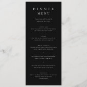 Menu Mariage Simple Noir Classique (Devant)