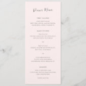 Menu Mariage Simple Rose Moderne (Devant)