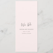 Menu Mariage Simple Rose Moderne (Dos)