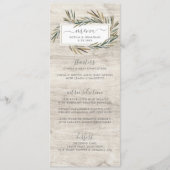 Menu Mariage simple Rustic Wood Botanic Herb (Devant)