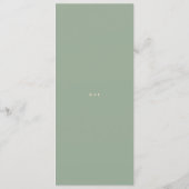 Menu Mariage Simple Vert Sauge Moderne (Dos)