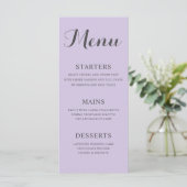 Menu Mariage simple violet (Debout devant)