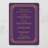 Menu Mariage Simple violet Art déco (Devant)