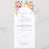 Menu Mariage Soft Garden Florals (Devant)