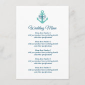 Menu mariage soigné avec logo d'ancrage nautique (Devant)