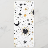 Menu Mariage Soleil Lune Étoiles Noir et Or (Dos)