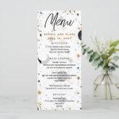 Menu Mariage Soleil Lune Étoiles Noir et Or (Debout devant)