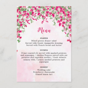 Menu Mariage sous la forêt tropicale de bougainvillée r