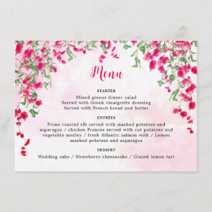Menu Mariage sous la forêt tropicale de bougainvillée r