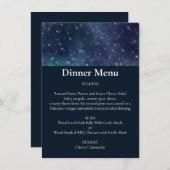 Menu Mariage sous le ciel étoilé étoile céleste (Devant / Derrière)