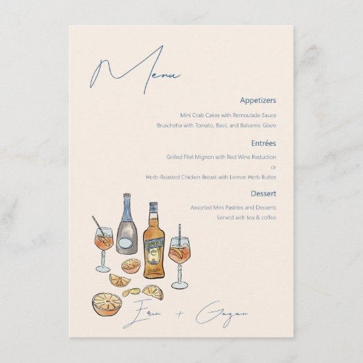 Menu Mariage Spritz italien (Devant)