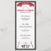 Menu Mariage squelette Valentine (Devant)