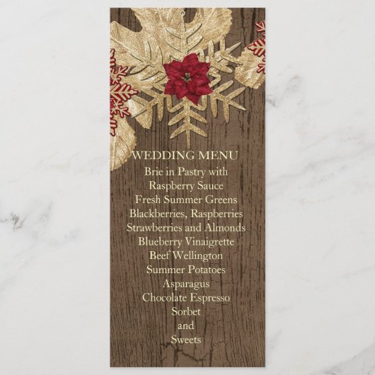 Menu Mariage Star Christmas Wood (Devant)