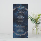 Menu Mariage Star Sky Celestiy Galaxy Watercolor (Debout devant)
