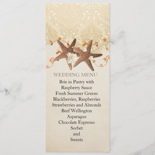 Menu Mariage Starfish Beach (Devant)