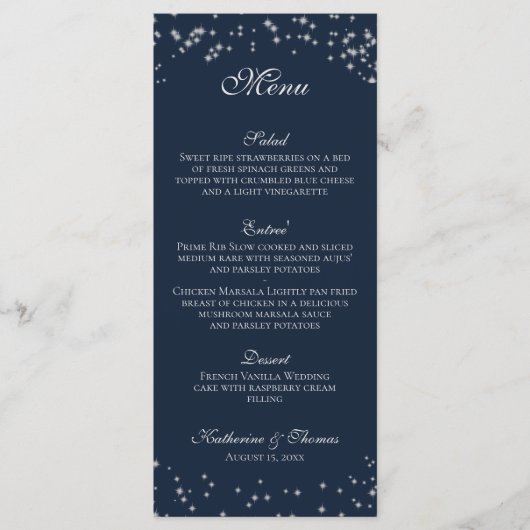 Menu Mariage Starry Sky (Devant)