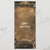 Menu Mariage Steampunk Noir Affair (Dos)