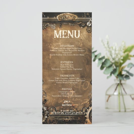 Menu Mariage Steampunk Noir Affair (Debout devant)