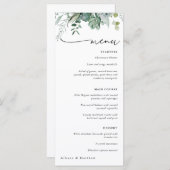 Menu Mariage Succulent et Eucalyptus (Devant / Derrière)