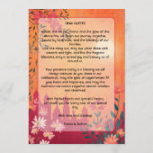 Menu Mariage Sunset Serenade Pedestal (Dos)