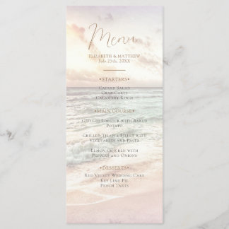 Menu Mariage sur la plage au coucher du soleil | Mariag