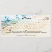 Menu Mariage sur la plage thème océan bleu côtier (Devant)