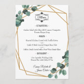 Menu Mariage table verte élégant (Devant)