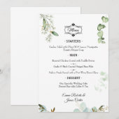 Menu Mariage table verte élégant (Devant / Derrière)