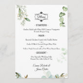 Menu Mariage table verte élégant (Devant)