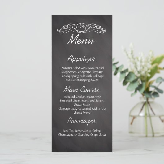 Menu Mariage Tableau de bord d'ardoise (Debout devant)