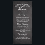 Menu Mariage Tableau de bord d'ardoise<br><div class="desc">L'ensemble d'assortiment mariage en damier ardoise est composé d'arrière - plan gris fusain foncé avec effet de tableau noir en ardoise, d'un motif cardiaque ailé, et d'un dessin manuscrit en craie blanche qui s'écrit au premier plan. Le motif tourbillon décoratif apporte une touche d'élégance décontractée. Tous les dessins © www.CustomInvitesOnline.com...</div>