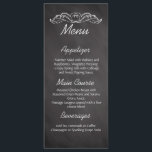 Menu Mariage Tableau de bord d'ardoise<br><div class="desc">L'ensemble d'assortiment mariage en damier ardoise est composé d'arrière - plan gris fusain foncé avec effet de tableau noir en ardoise, d'un motif cardiaque ailé, et d'un dessin manuscrit en craie blanche qui s'écrit au premier plan. Le motif tourbillon décoratif apporte une touche d'élégance décontractée. Tous les dessins © www.CustomInvitesOnline.com...</div>