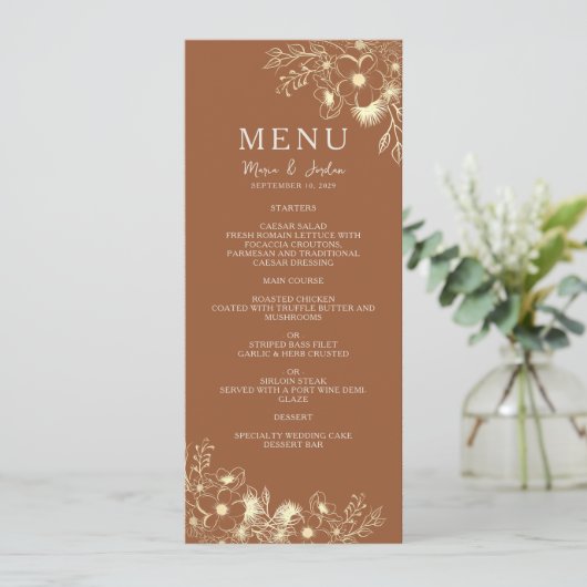 Menu Mariage Terracotta (Debout devant)