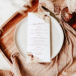 Menu Mariage Terracotta | Boho Pampas Grass<br><div class="desc">Ce beau menu Mariage propose une calligraphie manuscrite avec un agencement moderne minimaliste - un accent parfait pour votre mariage ou événement spécial. Utilisez ce menu et ce carte de remerciements pour n'importe quelle occasion, que ce soit votre mariage, votre mariée ou votre baby shower, votre fiançailles, votre retraite... quoi...</div>