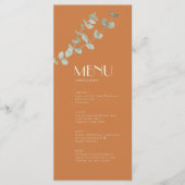 Menu Mariage Terracotta Eucalyptus Deco (Devant)
