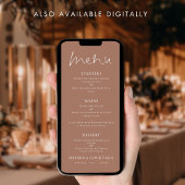 Menu Mariage texte blanc Brown imprimable