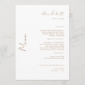 Menu Mariage texte élégant blanc Or  (Devant)
