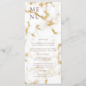 Menu Mariage Texture Marbre Blanc Or (Devant)