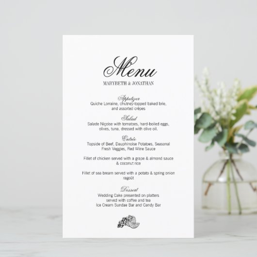 Menu Mariage Toile & Calligraphie (Debout devant)