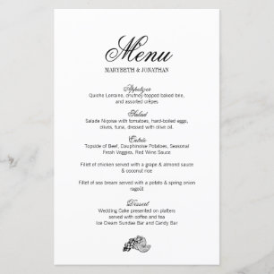 Menu Mariage Toile & Calligraphie