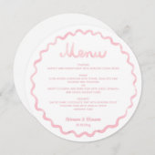 Menu Mariage Tour Whimsical Blush Rose Wavy Frame (Devant / Derrière)