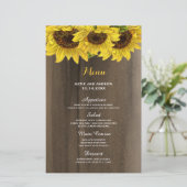 Menu Mariage Tournesol Rustique (Debout devant)