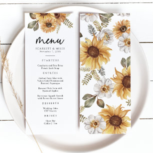Menu Mariage Tournesol Rustique