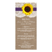 Menu Mariage Tournesol Rustique (Devant)
