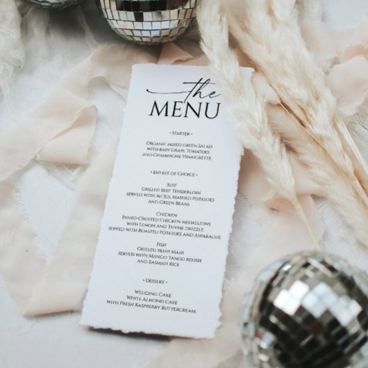 Menu Mariage tout simplement minimal