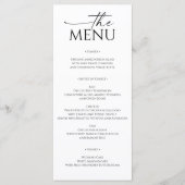 Menu Mariage tout simplement minimal (Devant)