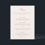 Menu Mariage traditionnel Burnt Orange élégant<br><div class="desc">Menu mariage de style traditionnel avec un design simple mais élégant avec vos prénoms dans une grande police serif.</div>
