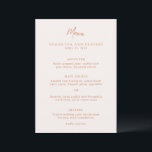 Menu Mariage traditionnel Burnt Orange élégant<br><div class="desc">Menu mariage de style traditionnel avec un design simple mais élégant avec vos prénoms dans une grande police serif.</div>