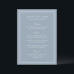 Menu Mariage traditionnel Dusty Blue intemporel<br><div class="desc">Menu de mariage élégant au design simple et classique.</div>