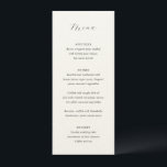 Menu Mariage traditionnel élégant<br><div class="desc">Menu mariage de style classique avec un design simple avec votre monogramme et le titre dans une calligraphie élégante.</div>